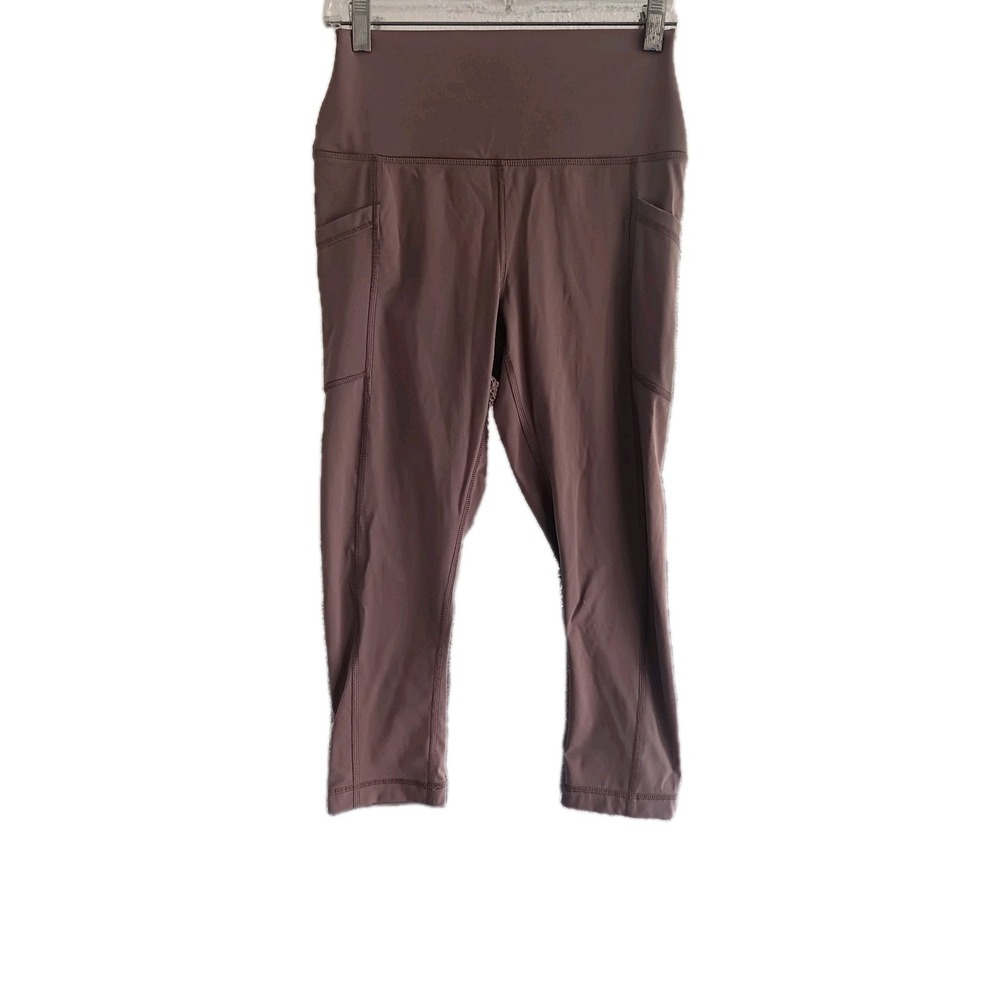 Yogalicious Lux High Waist Capri Leggings Women's Sz M Mauve Athleisure Workout